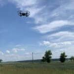 Tello drone vliegend in de lucht