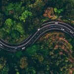 Birds eye (top down) view vanuit drone